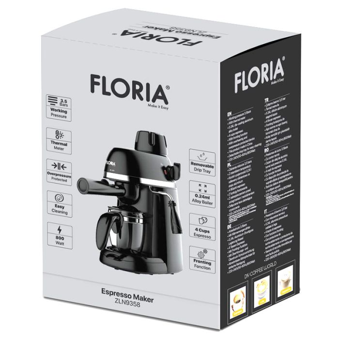 Machine à Café Expresso FLORIA ZLN9358 240ml - Noir