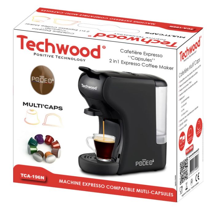 Machine à Café Expresso TECHWOOD TCA-196N 1450W - Noir