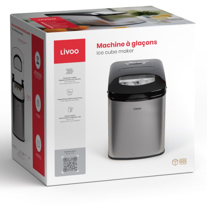 Machine à Glaçon LIVOO DOM367 150W - Inox