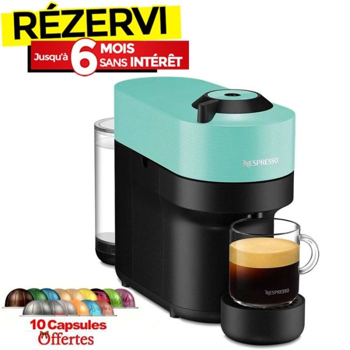 Machine à Café NESPRESSO Vertuo Pop 0.6L - Bleu Aqua