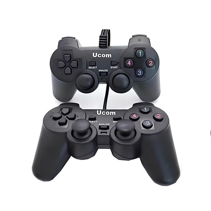 Manette de Jeu Filaire UCOM-704 Double Vibreur - Noir