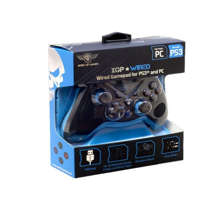 Manette Gamer Filaire SPIRIT OF GAMER WXGP Pour PS3/PC - Noir