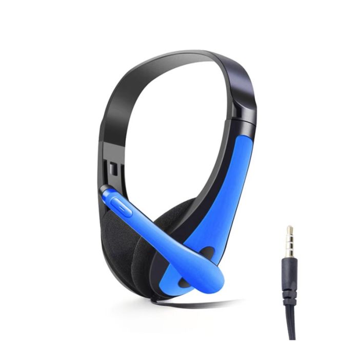 Micro Casque Filaire Avec 2  Jack - Bleu