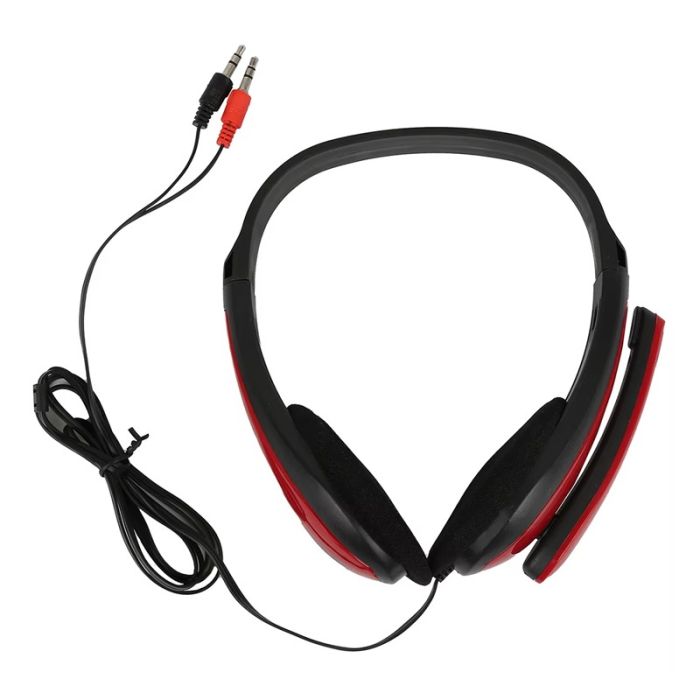 Micro Casque Filaire Avec 2 Jack - Rouge