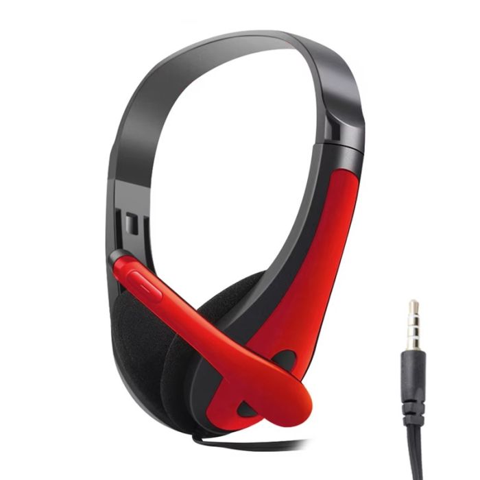 Micro Casque Filaire Avec 2 Jack - Rouge