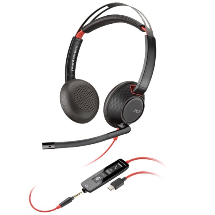 Micro Casque Filaire HP Poly Blackwire 5520 - Noir