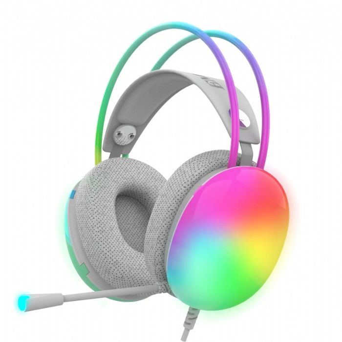 Micro Casque Gamer Filaire INCA IGK-X8Y RGB - Blanc