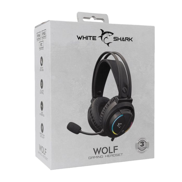 Micro Casque Gamer Filaire WHITE SHARK WOLF GH-2044 – Noir