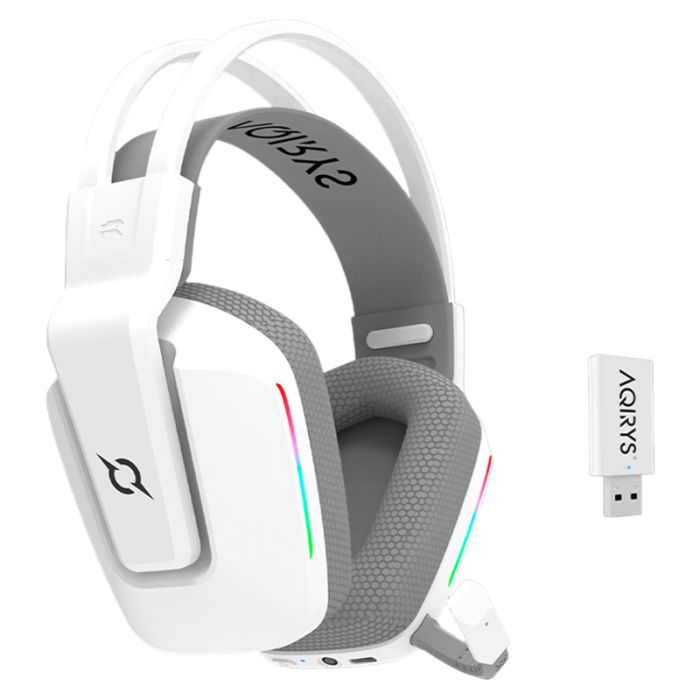 Micro Casque Gamer Sans Fil AQIRYS ALYA Stéréo 3D V2 - Blanc