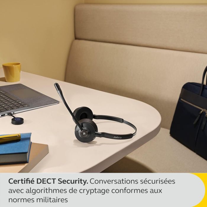 Micro Casque Sans Fil JABRA ENGAGE 55 MS USB-A Avec Support - Noir  