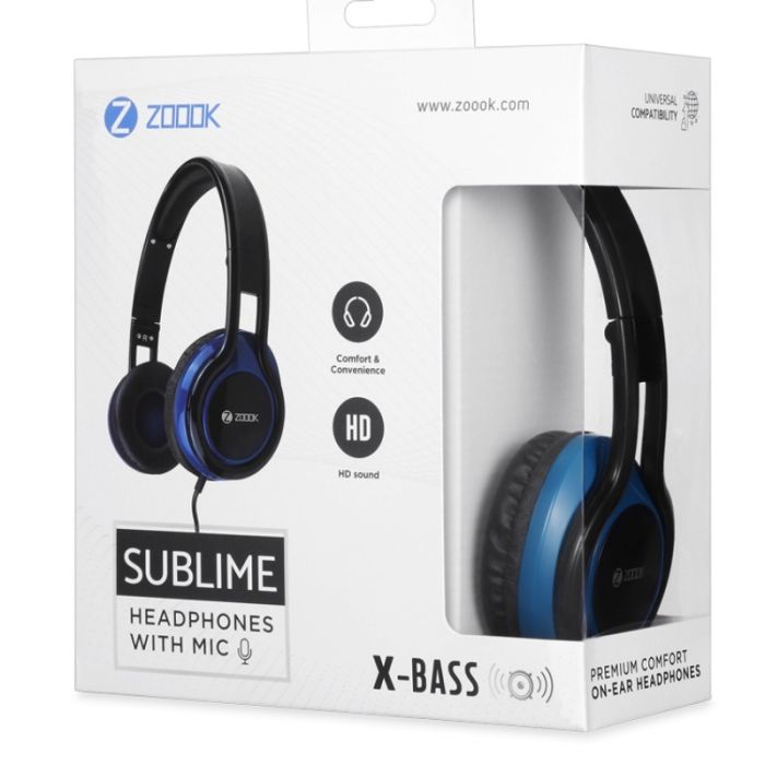 Micro Casque Filaire ZOOOK Sublime - Noir & Bleu