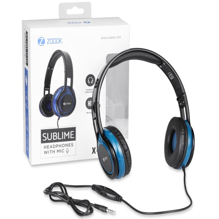 Micro Casque Filaire ZOOOK Sublime - Noir & Bleu
