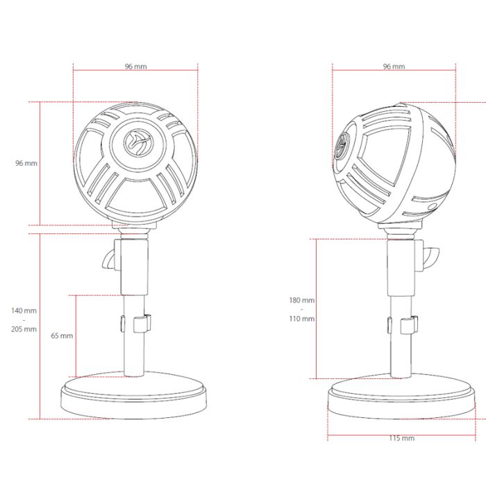 Microphone Usb Extensible Sfera AROZZI - Chrome