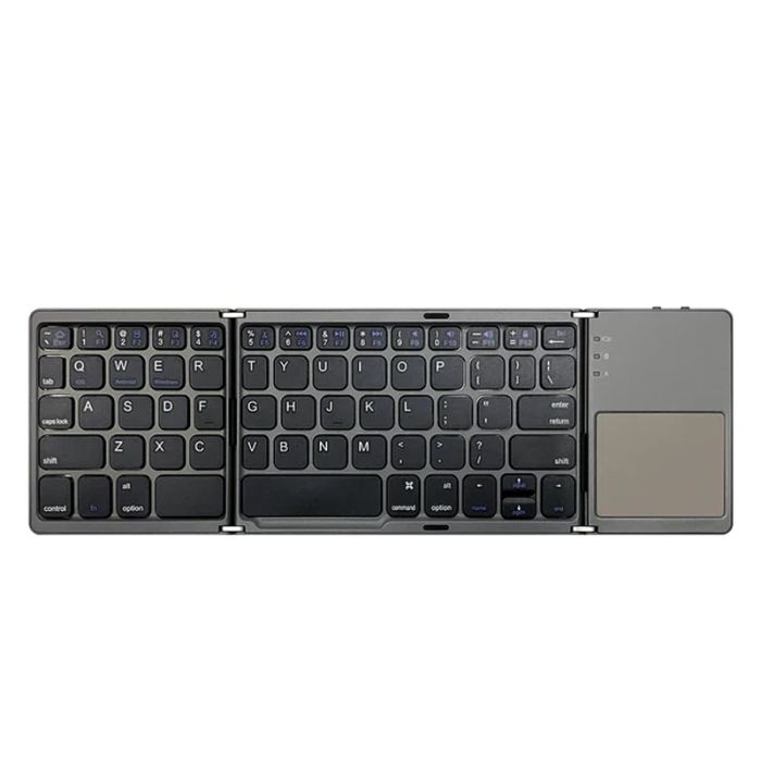 Mini Clavier Sans Fil B Pliable Avec Pav Tactile Gris