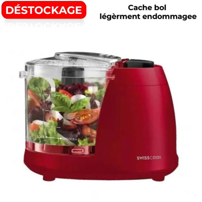 Mini Hachoir Premium Edition SWISSCOOK BL-2096-SIN 150W - Rouge