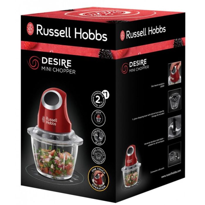 Mini Hachoir RUSSELL HOBBS 24660-56 1L - Rouge