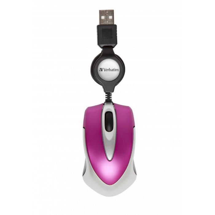 Mini Souris Filaire Optique VERBATIM 049021 USB - Rose