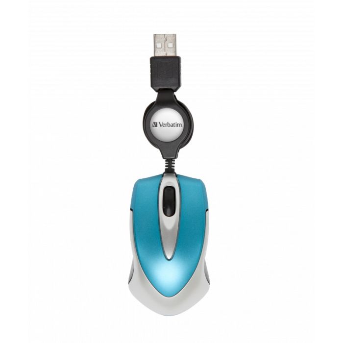 Mini Souris Filaire Optique VERBATIM 049022 USB - Bleu