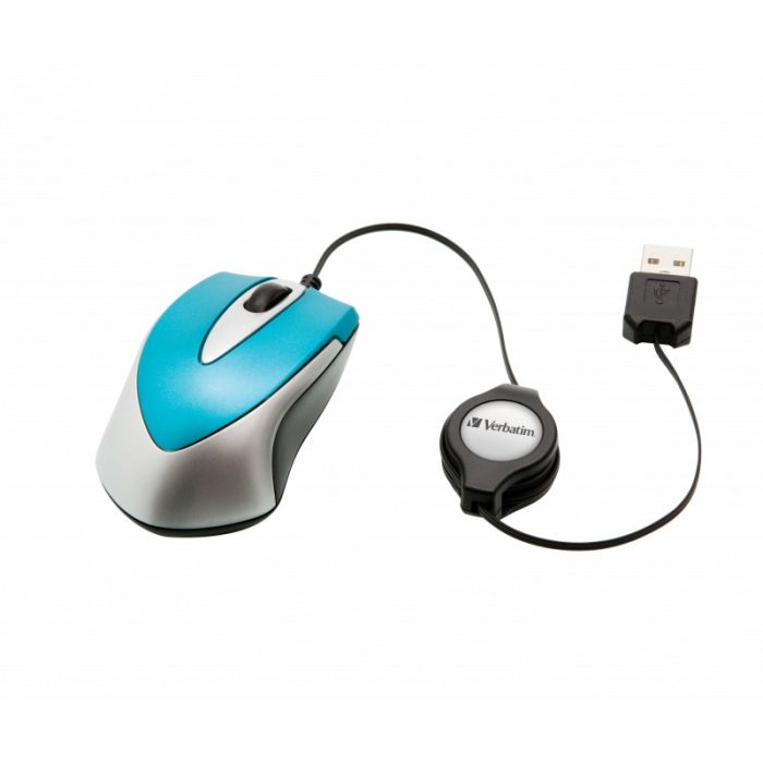 Mini Souris Filaire Optique VERBATIM 049022 USB - Bleu