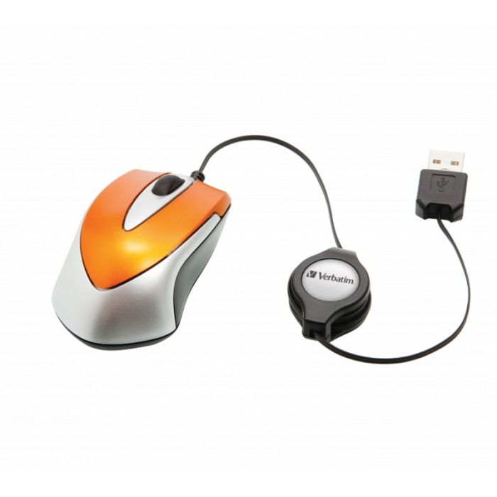 Mini Souris Filaire Optique VERBATIM 049023 USB - Orange