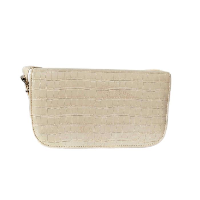 Sac Bandoulière MODALINE Croco Vernis - Beige