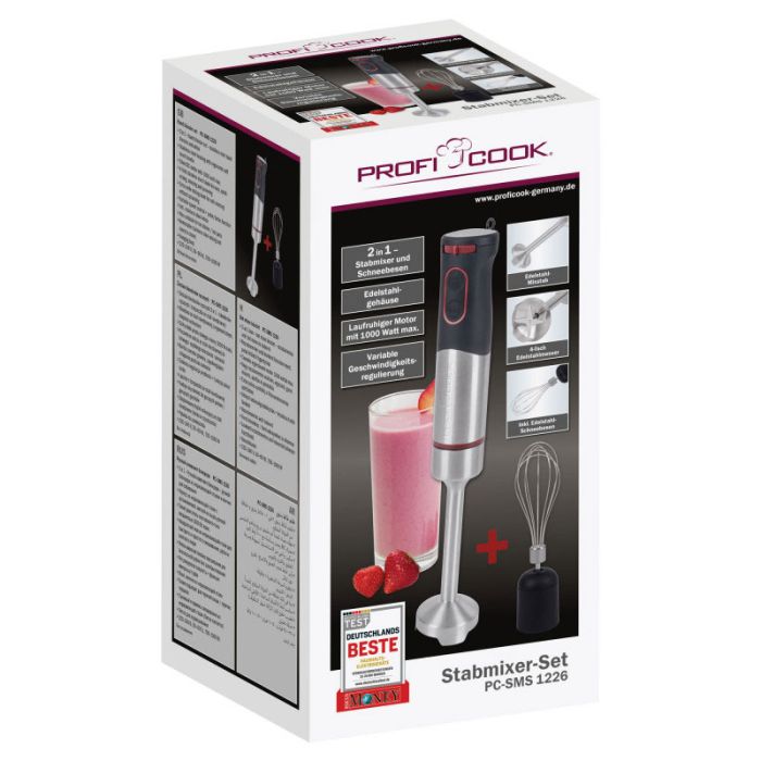 Mixeur Plongeant 2EN1 PROFICOOK PC-SMS1226 1000W - Noir