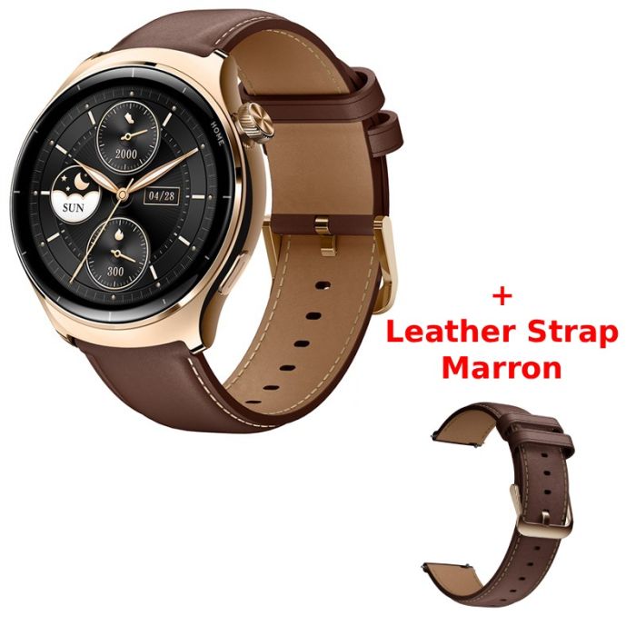 Montre Connectée MIBRO Lite 3 Pro Plus Brown Leather Strap - Rose Gold
