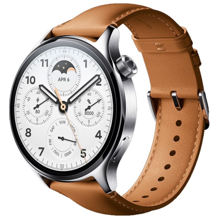 Montre Connectée XIAOMI Watch S1 Pro - Silver Avec Ceinture Marron 