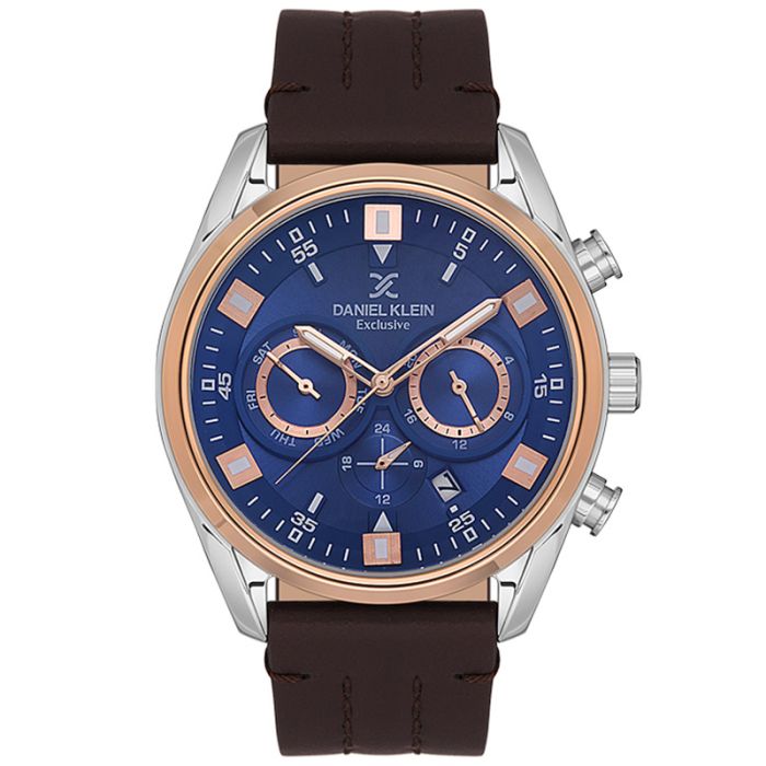 Montre Homme DANIEL KLEIN DK-1-13547-4 - Marron, Rose Gold & Bleu