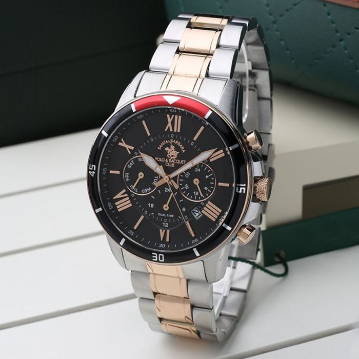 Montre Homme POLO SANTA BARBARA SB 1 10197 4 Silver Rose Gold