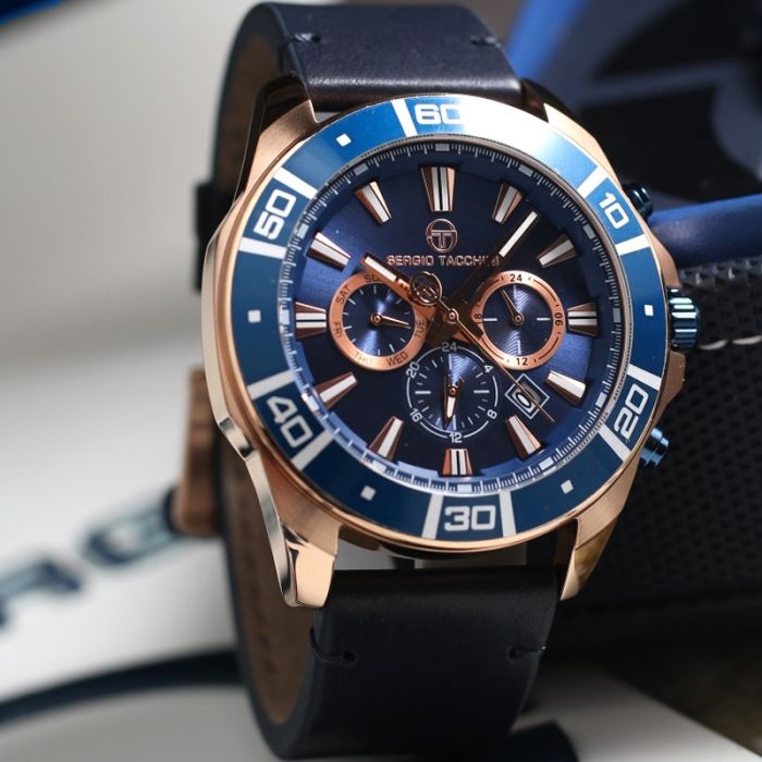 Montre Homme SERGIO TACCHINI ST-1-10025-4 - Noir, Rose Gold & Bleu