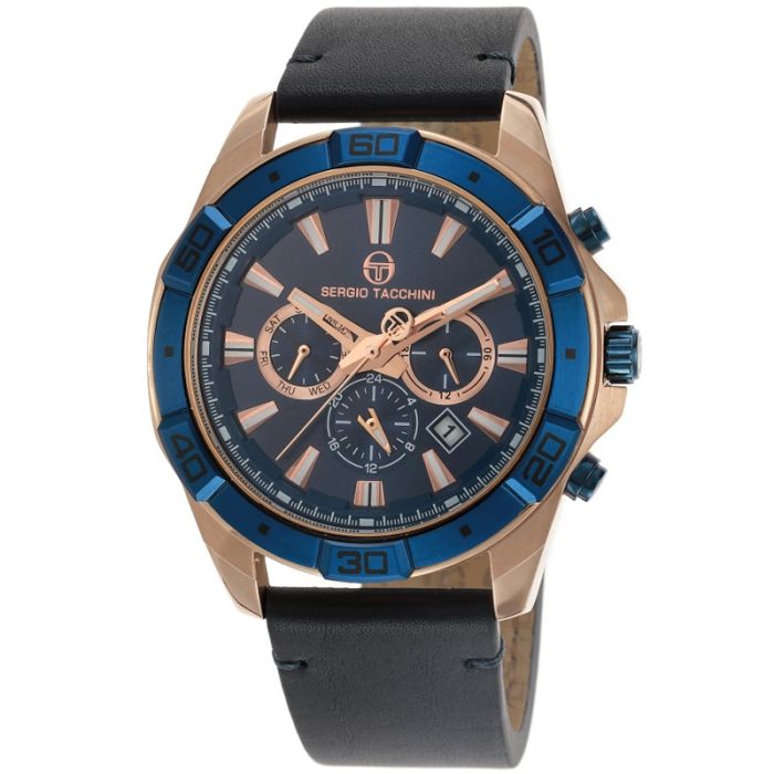 Montre Homme SERGIO TACCHINI ST-1-10025-4 - Noir, Rose Gold & Bleu