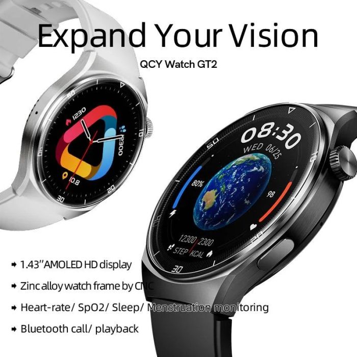 Montre Connectée QCY GT2 Frost - Gris