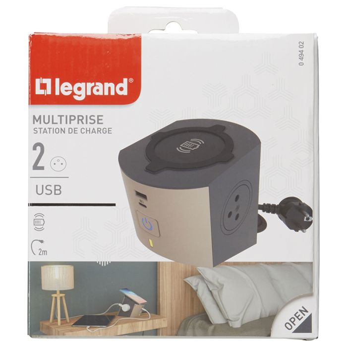  Multiprise Station  De Charge  LEGRAND 10A INDUCTION + USB