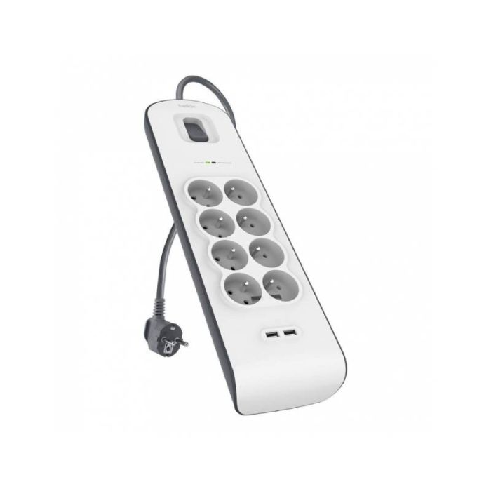 Multiprises BELKIN 8 prises avec 2 ports USB - BLANC	