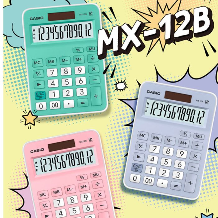 Calculatrice de Bureau CASIO MX-12B 12 Chiffres - Bleu