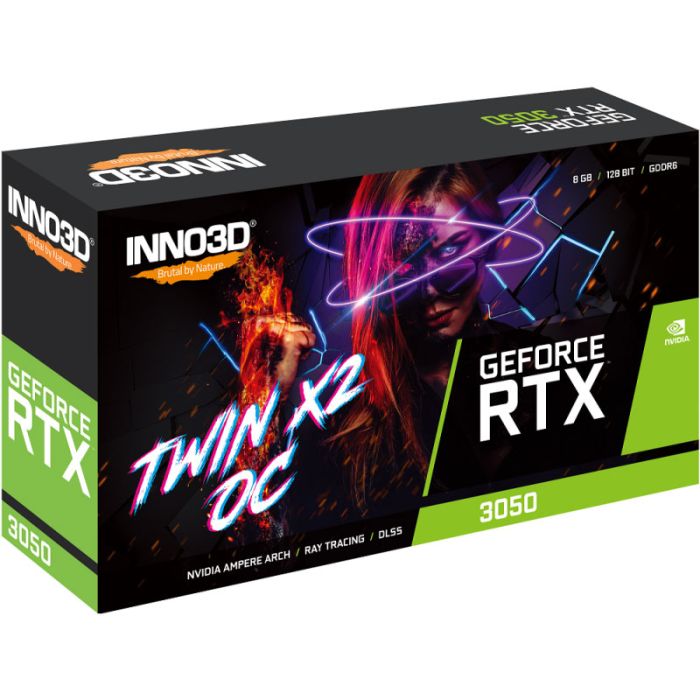 Carte Graphique Gamer Inno3D GeForce RTX 3050 Ti Twin X2 OC LHR 8Go (N30502-08D6X-11902)