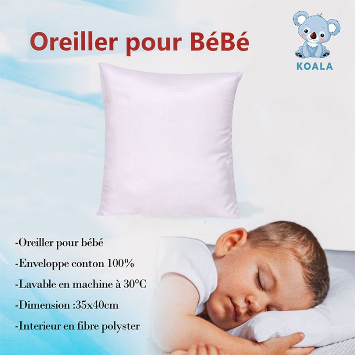 Oreiller KOALA pour bébé 35 x 40 cm - Blanc