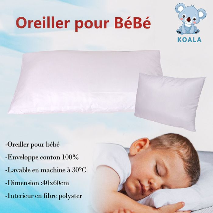 Oreiller KOALA pour bébé 40 x 60 cm - Blanc