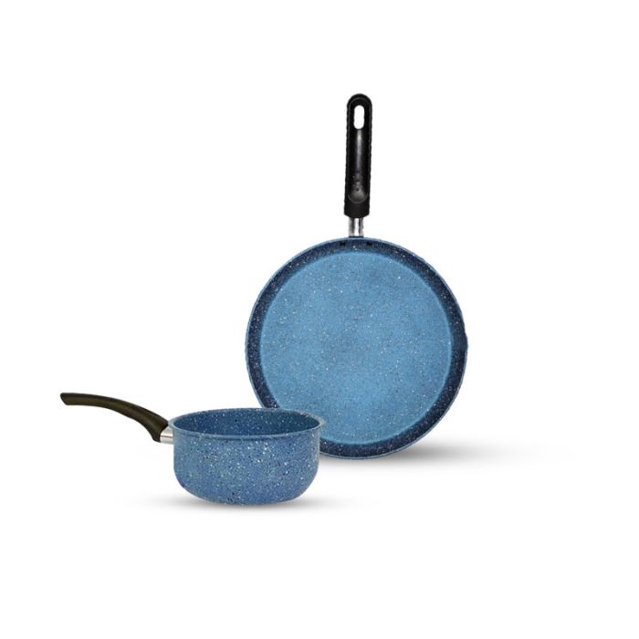 Pack COOK'ART De 2 Pièces Casserole & Crêpière - Bleu