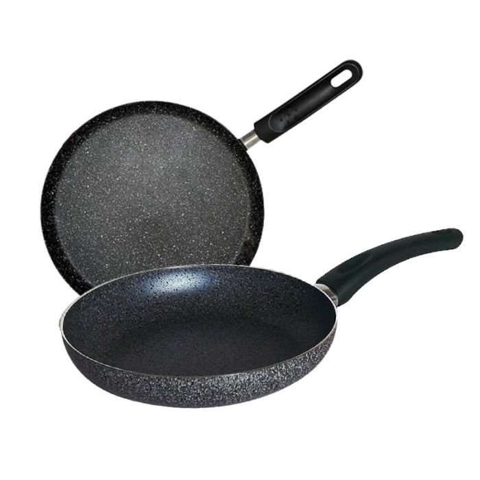 Pack COOK'ART De 2 Pièces Poêle 28cm + Crêpière 25cm - Noir