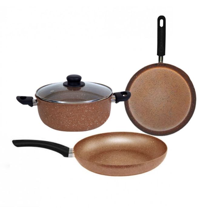 Pack COOK'ART De 4 Pièces Poêle + Faitout + Crêpière - Bronze