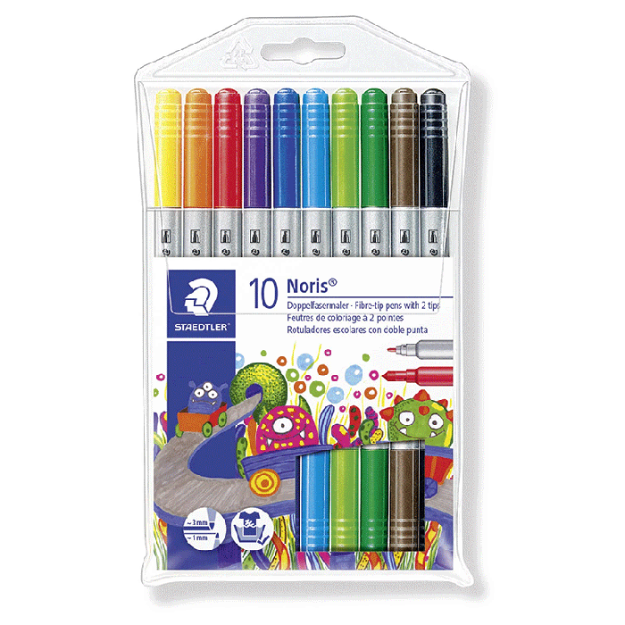 Pack de 10 feutres de coloriage STAEDTLER à double extrémité 320