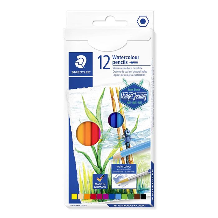 Pack de 12 Crayons aquarellables de couleurs STAEDTLER Design Journey