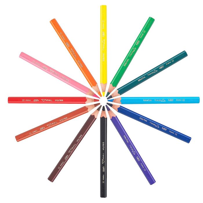 Pack de 12 Crayons Couleurs BIC Kids Evolution Triangle ECOlutions