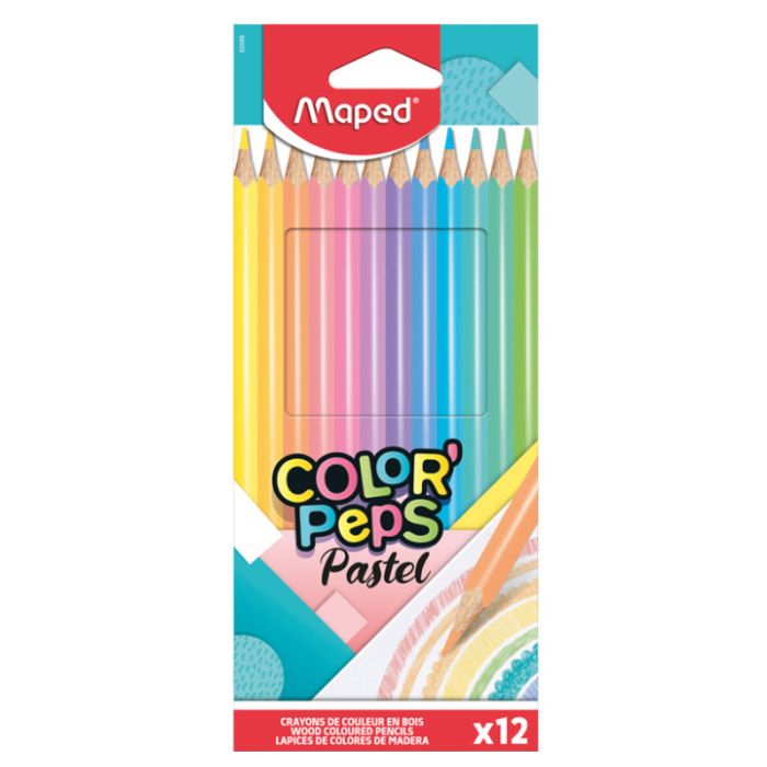 Pack de 12 Crayons couleurs MAPED Color’Peps Pastel