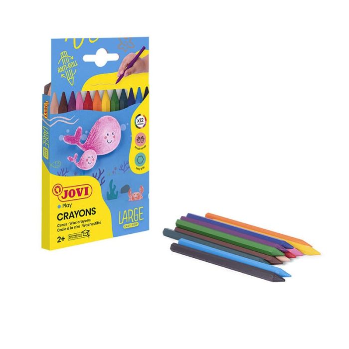 Pack de 12 crayons de cire JOVI HEXAGONALES 