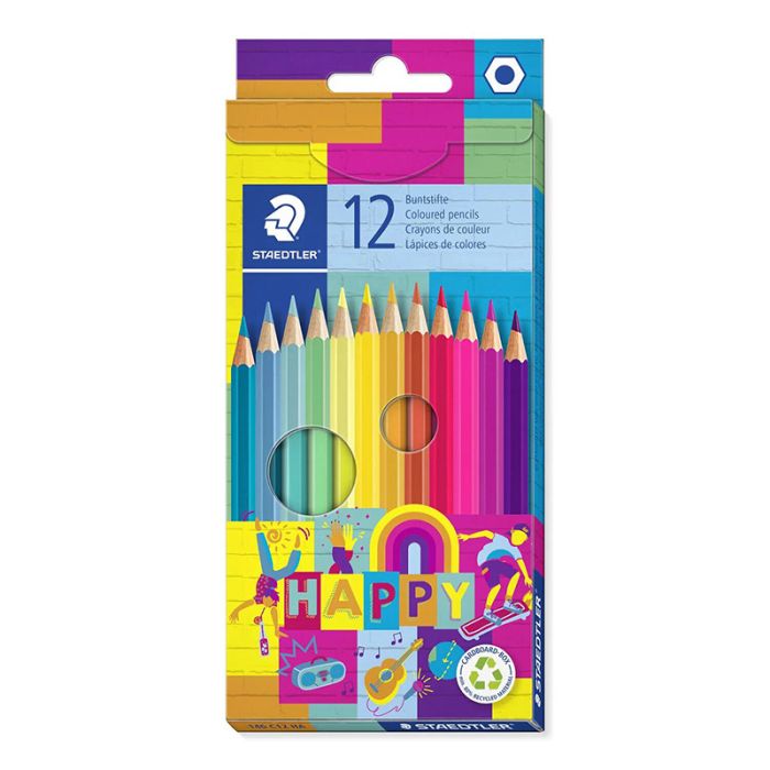 Pack de 12 Crayons de couleur STAEDTLER  Happy trend line 