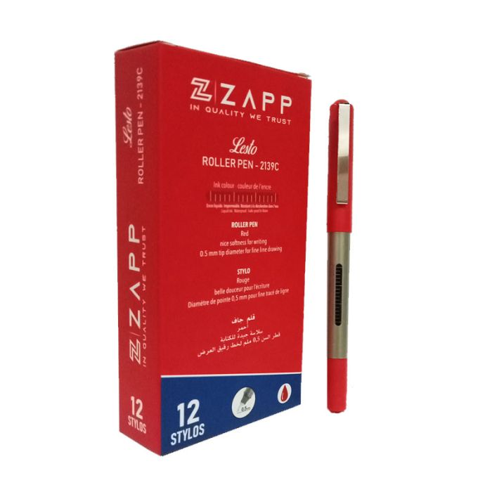 Pack de 12 Stylos ZAPP Roller Lesto - Rouge