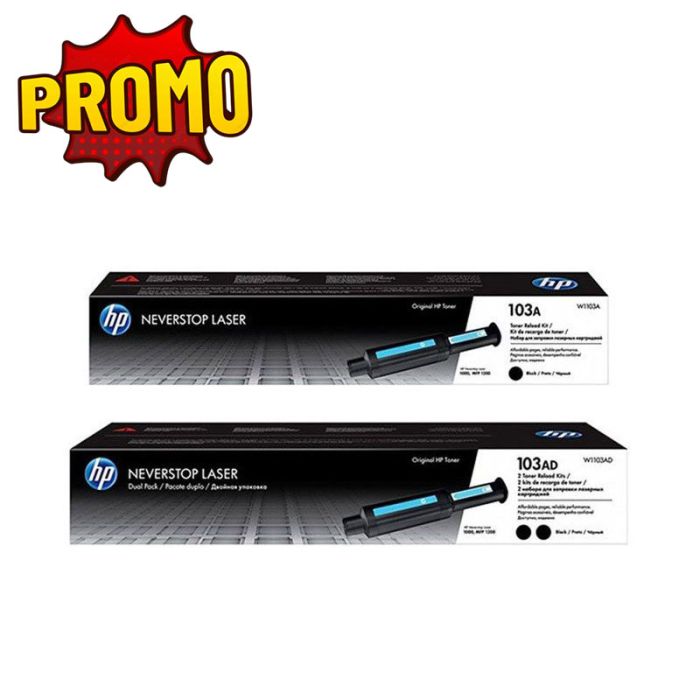 Pack de 2 Toners Original HP Neverstop 103A Noir (W1103AD)